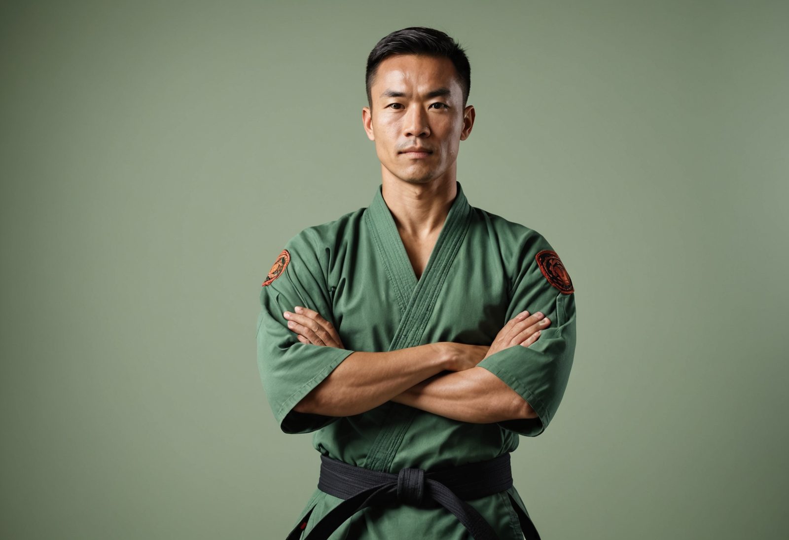 portrait of a martial arts instructor in training gear