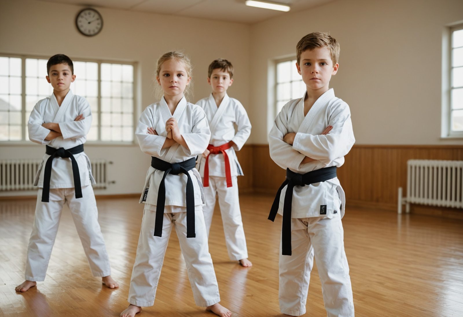 young students practicing together in class